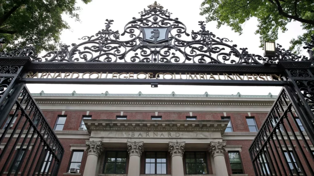 Pro-Palestinian student protesters clash with Barnard College staff during sit-in to protest student expulsions