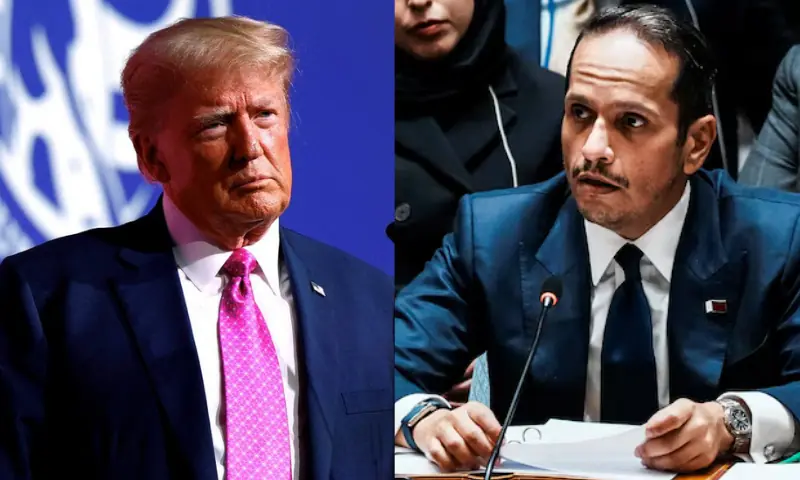 US President Donald Trump Meets with Qatari Prime Minister