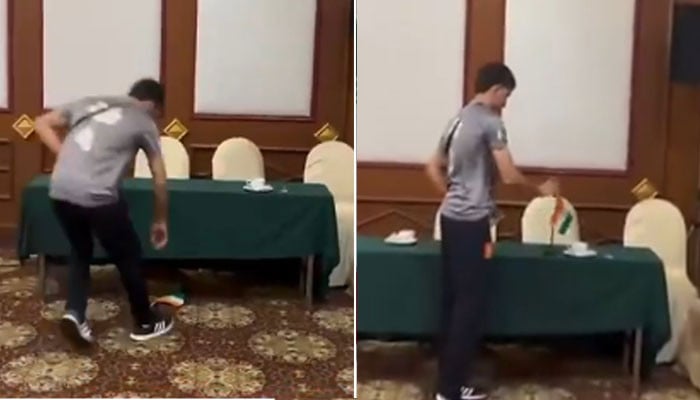 Pakistan Boxer Samir Khan Raises Indian Flag in Controversial Incident