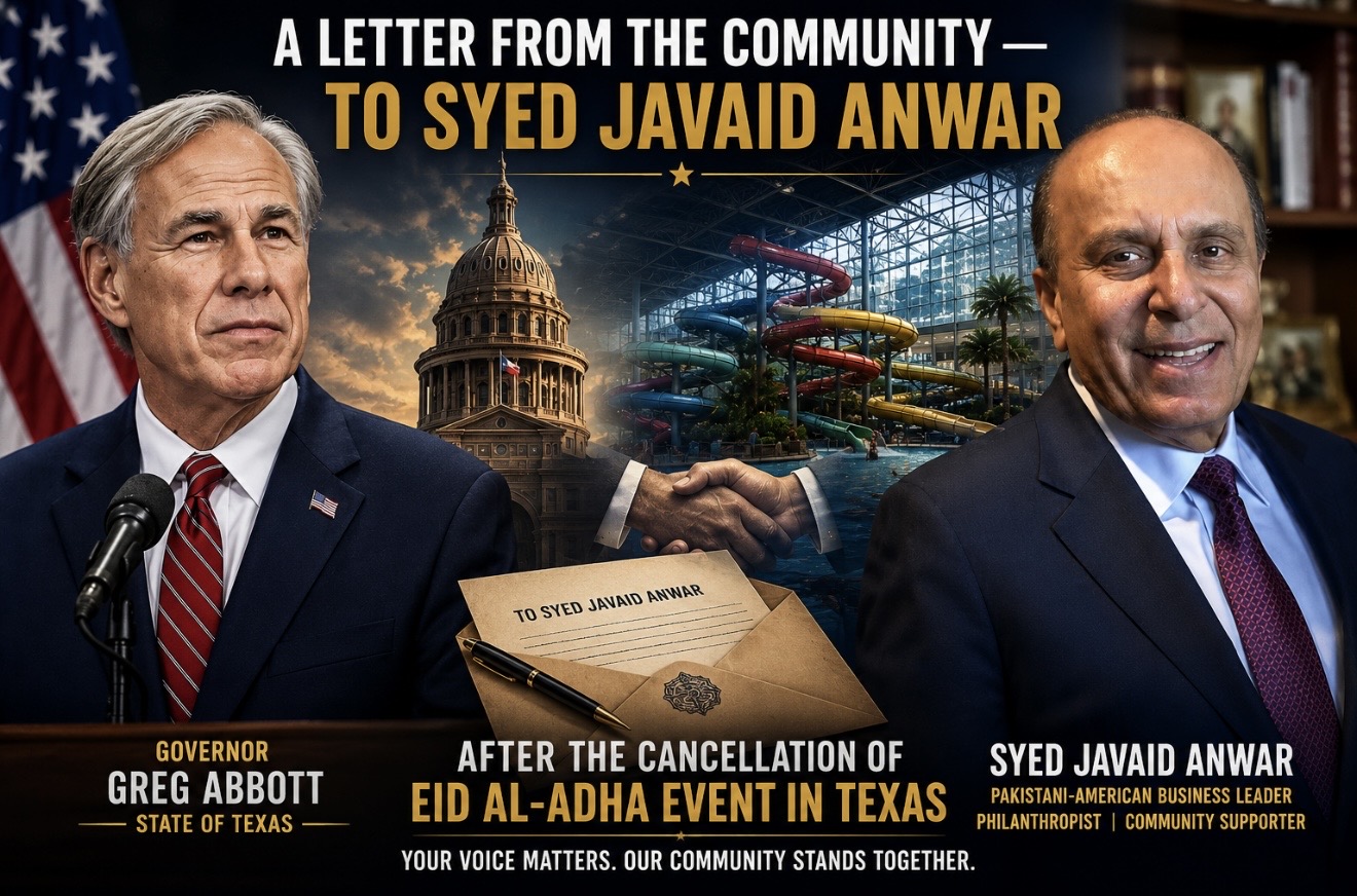 An Open Letter From The Pakistani Community To Syed Javaid Anwar